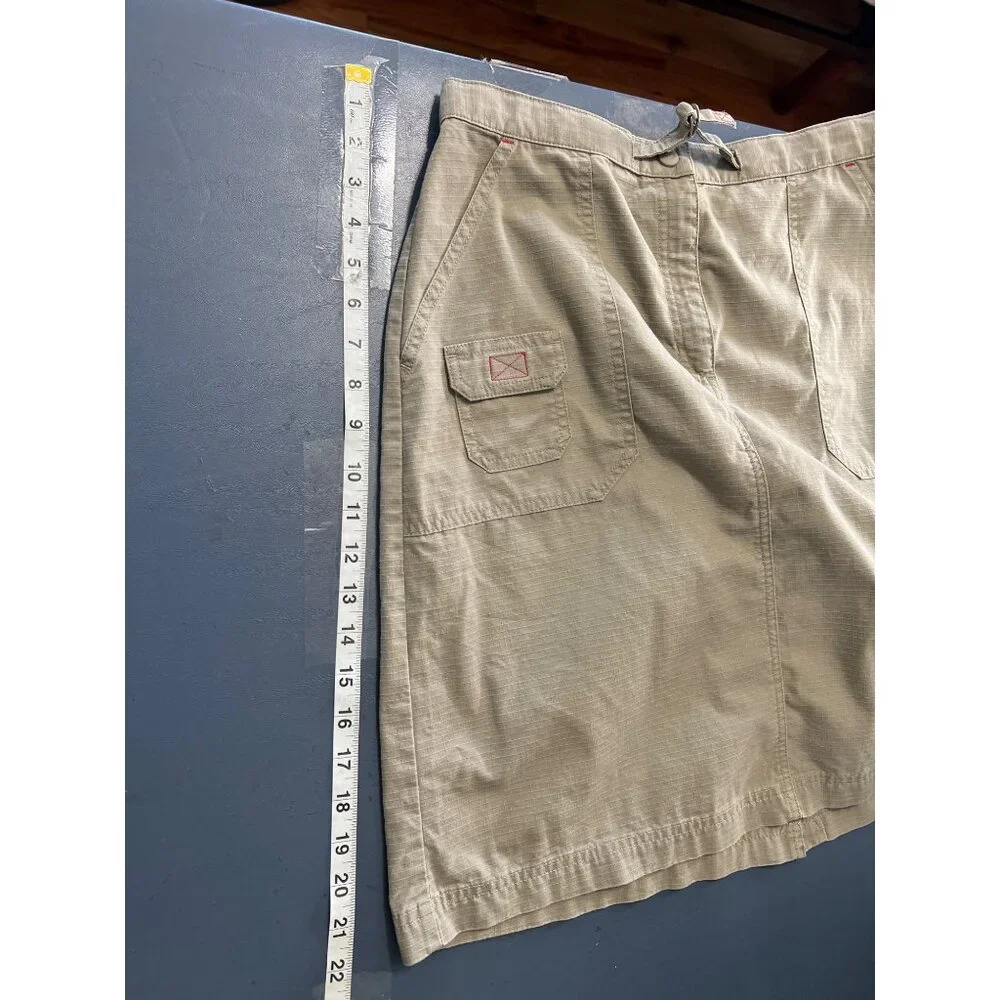 L.L. Bean Tipstop‎ Skirt 14  Hiking Outdoors Gorpcore Elastic Tan